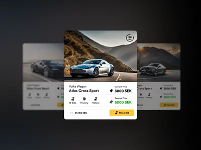Car Auction Price Card UI auction car card design pricing sale showroom ui ui design ux web ui