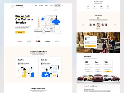 Buy & Sell Car Landing Page Design advertisement buy car car auction designer developer development iconic illustration landing page market sell car ui web design wordpress