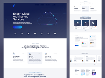 Cloud Data Architecture Services Web Design agency big data cloud cloud architecture cyber security design hosting illustration landing page landing page design popular recent saas server technology ui web design