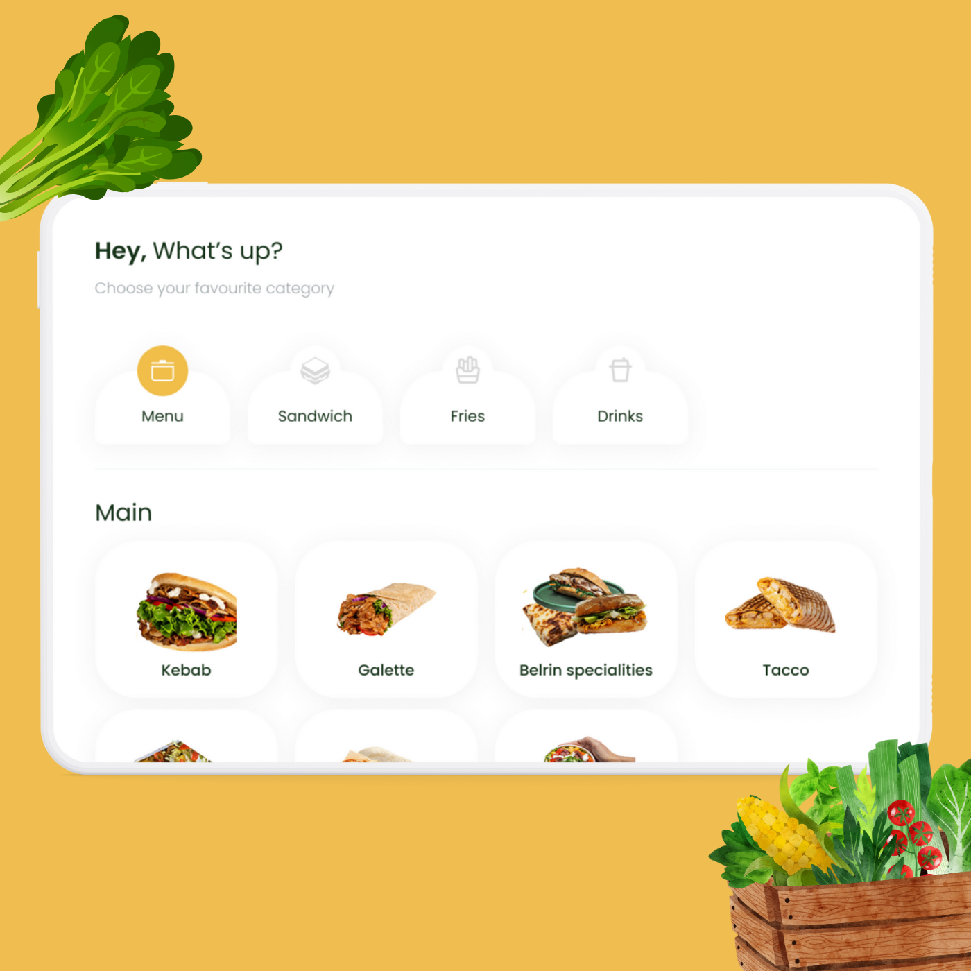 Example of Restaurant SelfService Kiosk UI/UX design