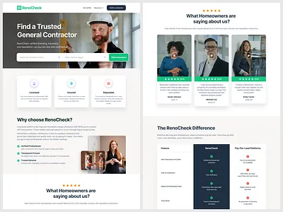 RenoCheck - Homepage modern design real estate tech