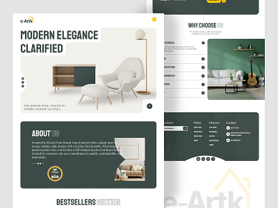 Modern Furniture Landing Page branding design graphic design icon illustration logo minimal ui ux vector