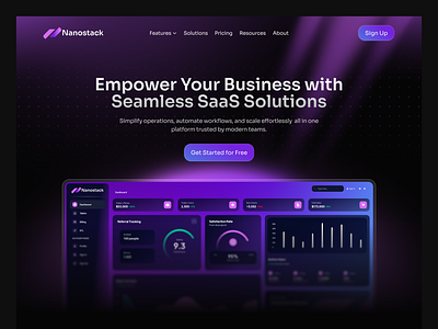 Nanostack - Website Landing Page fintech landing page saas startup ui ui design ux ux design web web design website