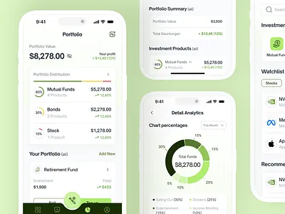 Nexwealth - AI Finance Mobile Apps Portfolio ai analytics app bank business design emoney ewallet finance fintech gradient invesment minimal mobile modern payment portfolio saas ui ux
