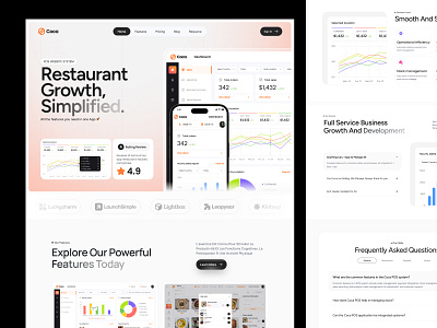 Coca - POS Landing Page application branding cashier dashboard design elementor framer landing page platform pos report restaurant saas sales software ui webflow website wordpress