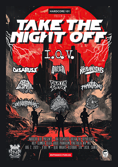 Take The Night Off Gig Poster band design graphic design graphicdesign hardcore maggs music poster punk