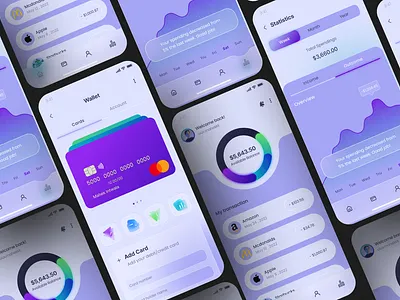 Wallet App UI 💸 app design challenge clean colorful daily ui dribbble figma gradient graphic design mobile mobile app mobile app design mockup product typography ui ui design ui ux user interface