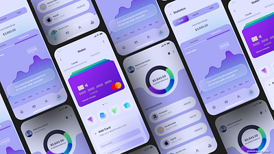 Wallet App UI 💸 app design challenge clean colorful daily ui dribbble figma gradient graphic design mobile mobile app mobile app design mockup product typography ui ui design ui ux user interface