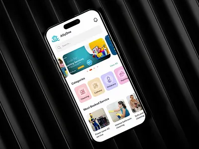 AllyOne – Your On-Demand Home Services🏠✨ android app design clean cleaning services home cleaning app home services home services app interface ios mobile app on demand services service app service booking smart home app trend trending app ui uiux design ux