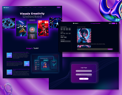 AI text-to- image Generators landing page aigeneratedart design imageai landingpage ui web