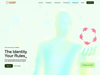 Humanity Protocol I PeachWeb 3d website ai animation saas technology ui web3 webgl websites