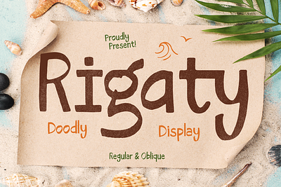Rigaty beach font branding cartoon font cover album custom font display font doodle font font font design font style free font fun font hand drawn font handwritten font kids font lettering playful font quirky font summer font typeface