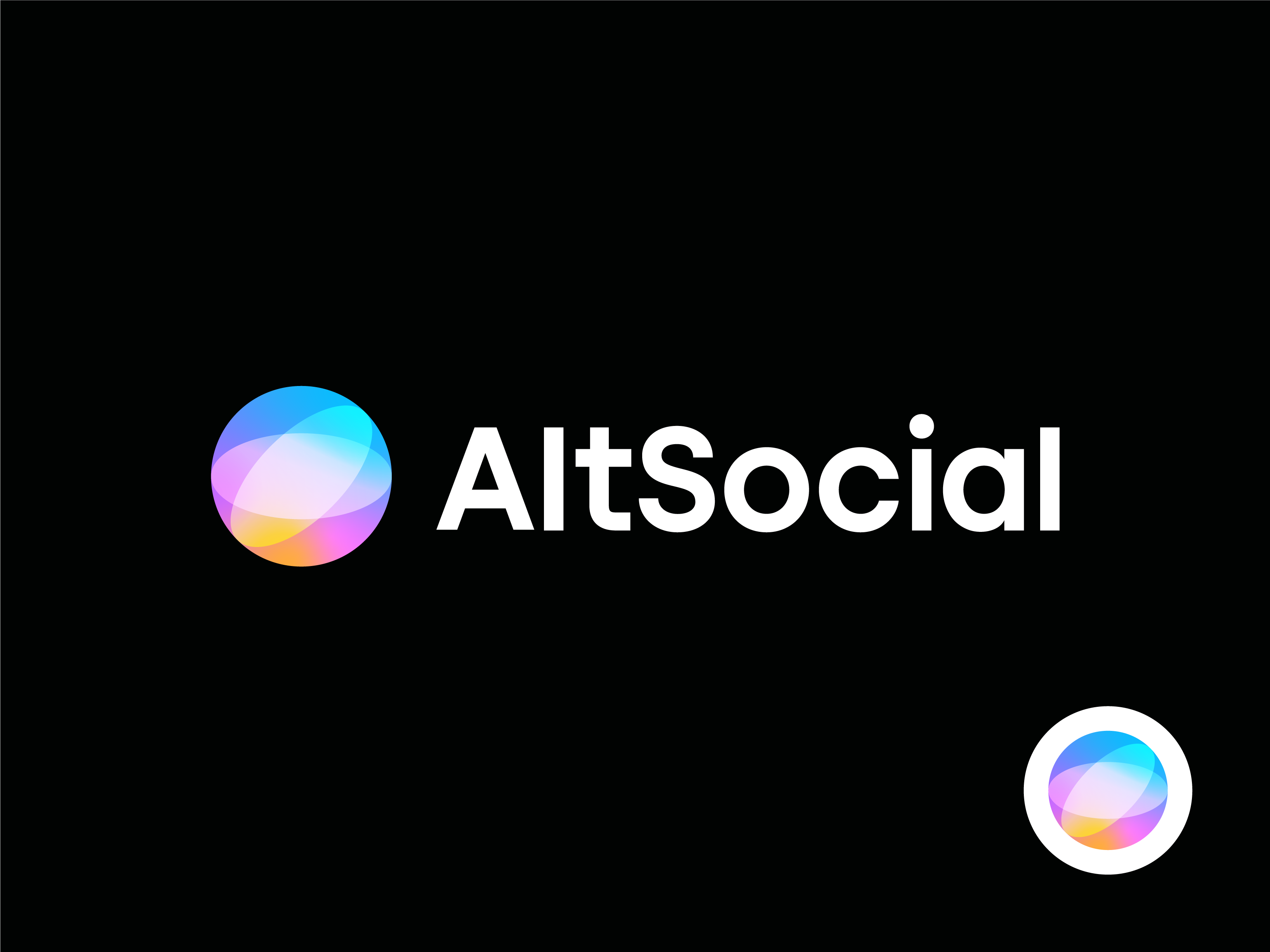 AltSocial abstract logo ai artificial intelligence branding dynamic logo geometric gradient logo identity logo mark minimal logo modern modern logo motion logo orb symbol tech logo visual identity