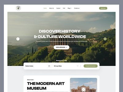Olive Mill History & Cultural Tours Booking Website booking website clean ui cultural tour destination website figma design heritage website history tour modern ui responsive web tour booking tourism design travel booking travel landing page travel ui travel ux travel website uiux web design website design