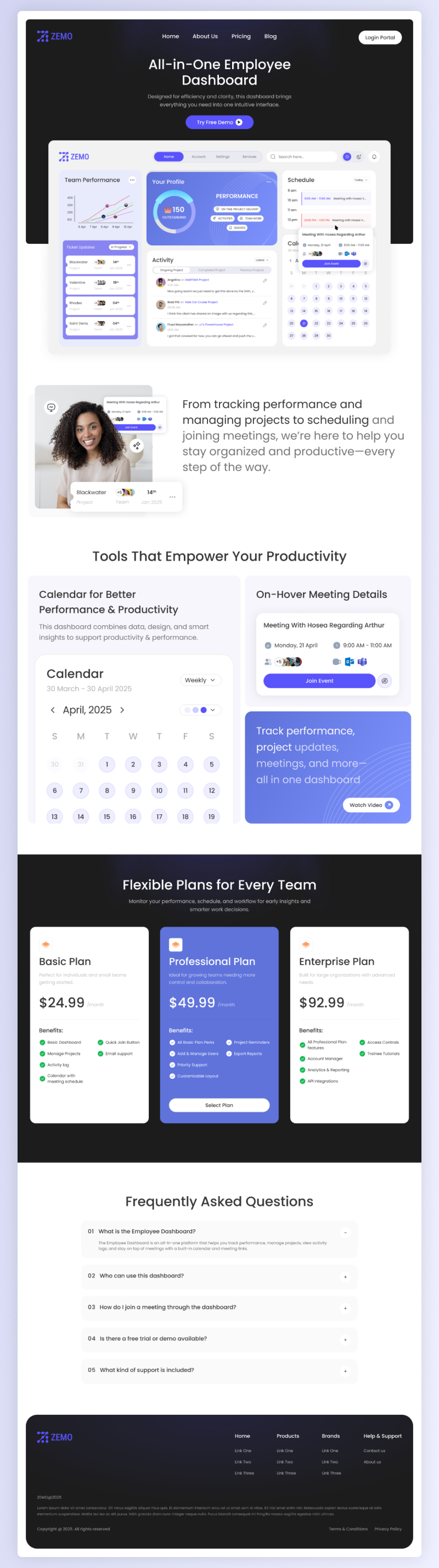 All-in-One Employee Dashboard – Website Design by Chetan Verma on Dribbble
