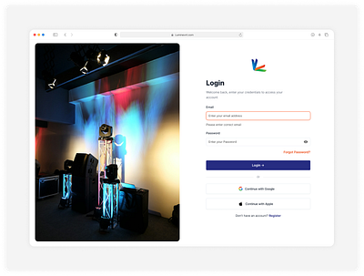 Login Page design interface login product design ui uiux web website