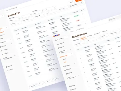 Court Booking & Sport Marketplace Admin Panel b2b dashboard enterprise saas table ui design ui table ux design white