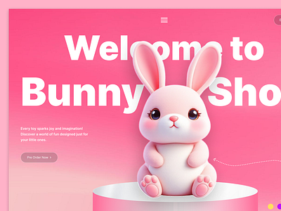 Adorable Bunny Toy Website UI Design 3d animation blockchain bunny bunny toy design agency graphic design interface landing page landing page design motion graphics pink swan design agency toy toy design ui ui inspiration uiux uxdesign webiste design