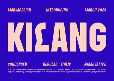 Kilang - Condensed Sans Serif blocky book brand identity branding classic clean condensed flat font fonts headline italic lettering logo magazine minimalist poster sans serif typeface unique