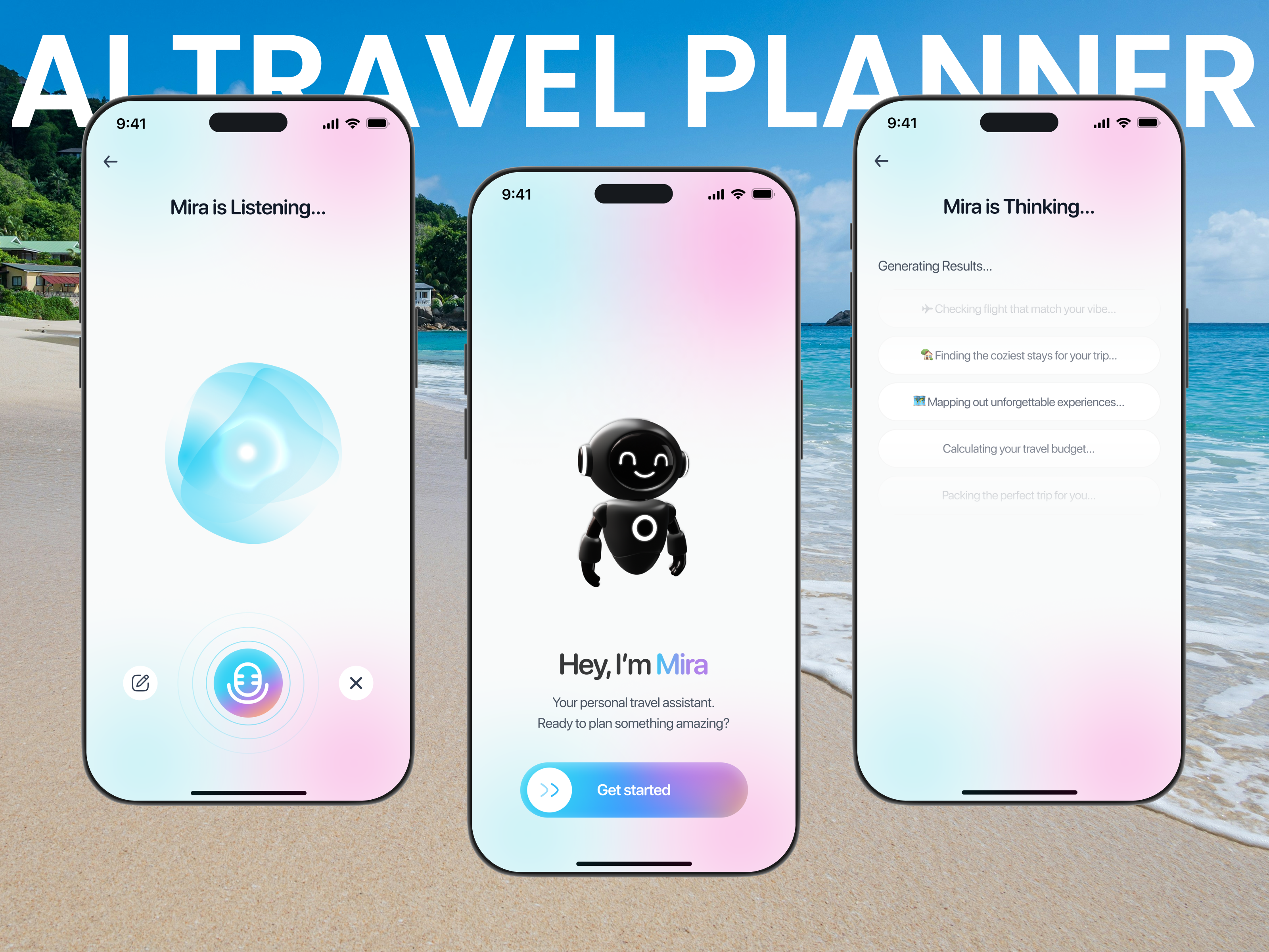 AI Travel Planner Mobile App Design ai animation mobile app modern ui product design ui uiux ux