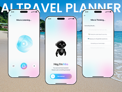 AI Travel Planner Mobile App Design ai animation mobile app modern ui product design ui uiux ux