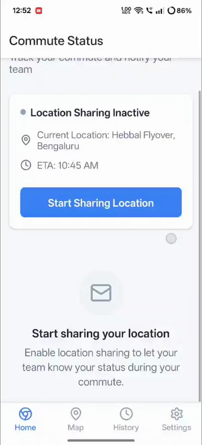 Employee Location Sharing App ai ui
