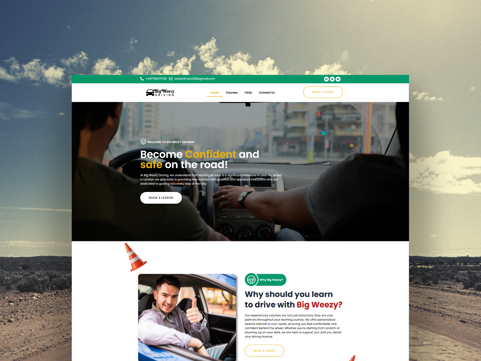 Big Weezy Driving - Wordpress Elementor Pro business driving elementor elementorpro elementortemplate landingpage landingpagedesign teaching template webdesign wordpress wordpressdesign wordpresstemplate