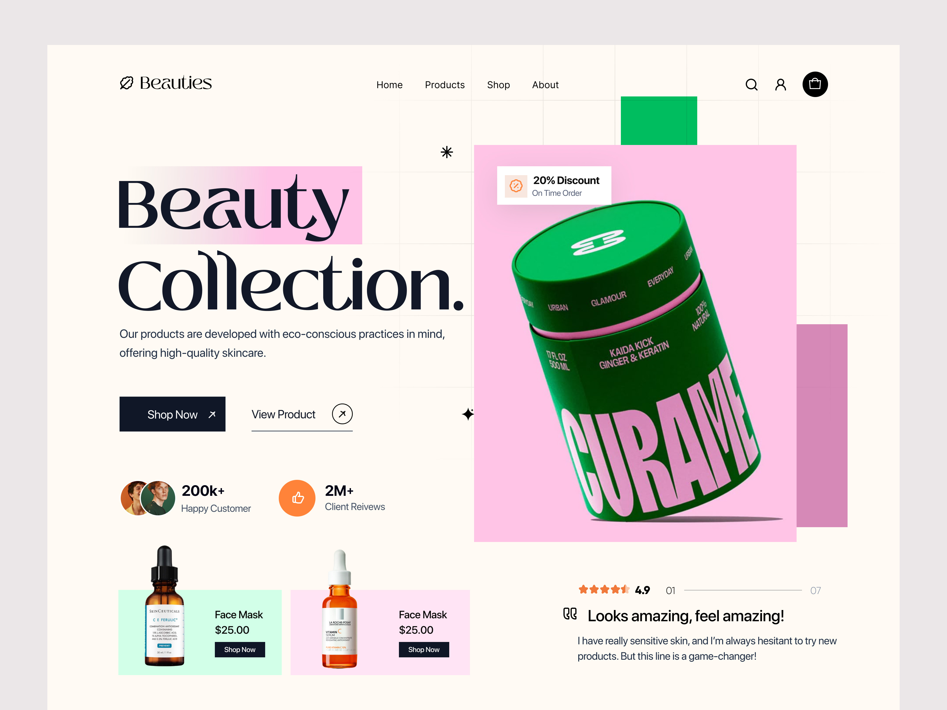 Example of Cosmetics Website Design