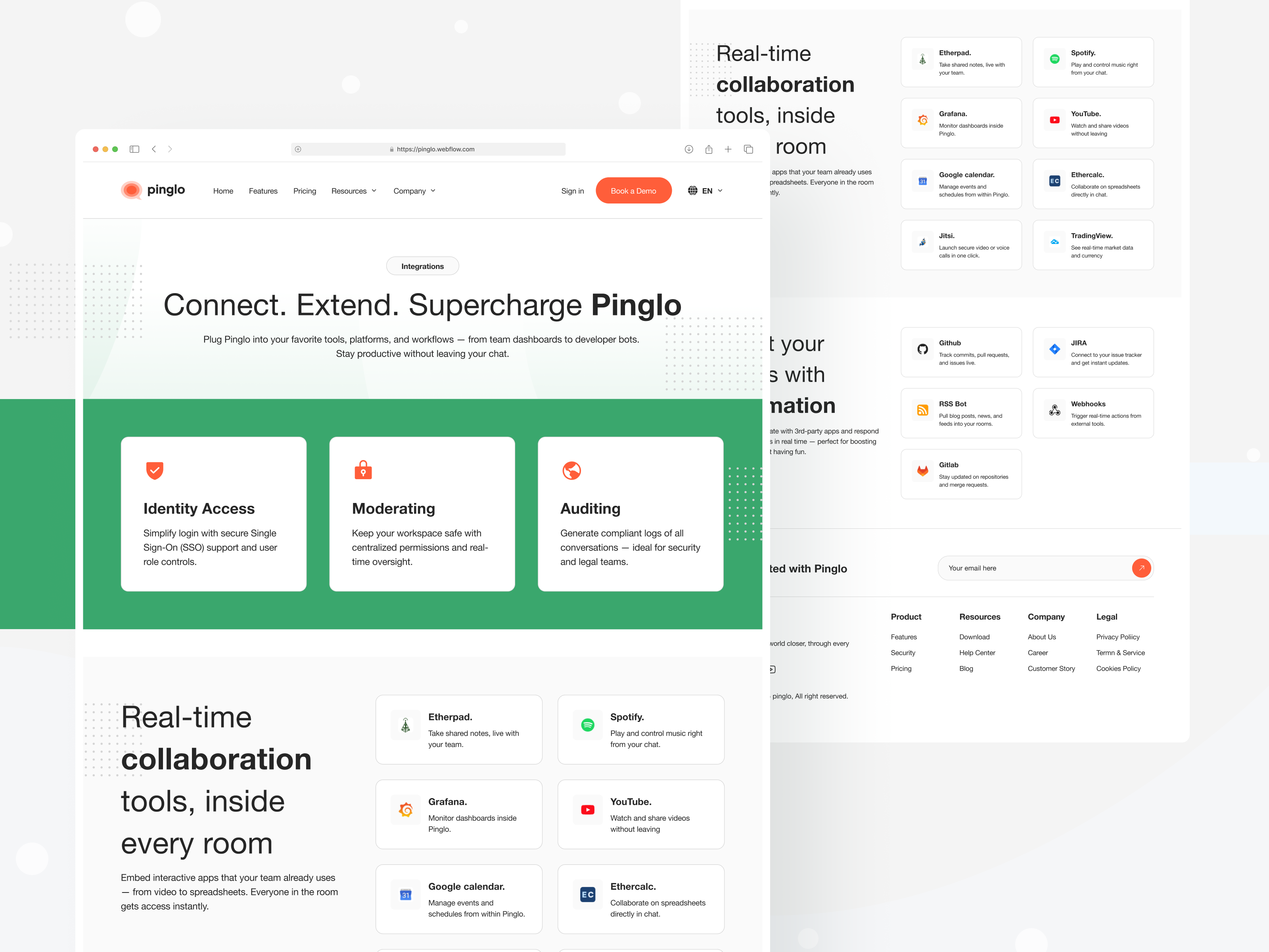 Example of Integrations Page
