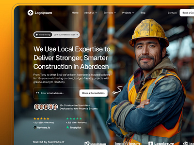 Aberdeen Builders – Construction Website Landing Page branding figma illustration moodboard new product design trending ui uiux uiux design website website design inspiration