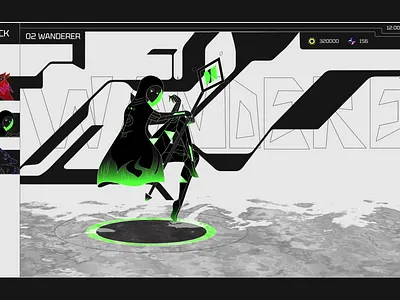 Cybershadow Game Character UI | Motion design animation app design motion graphics ui ux