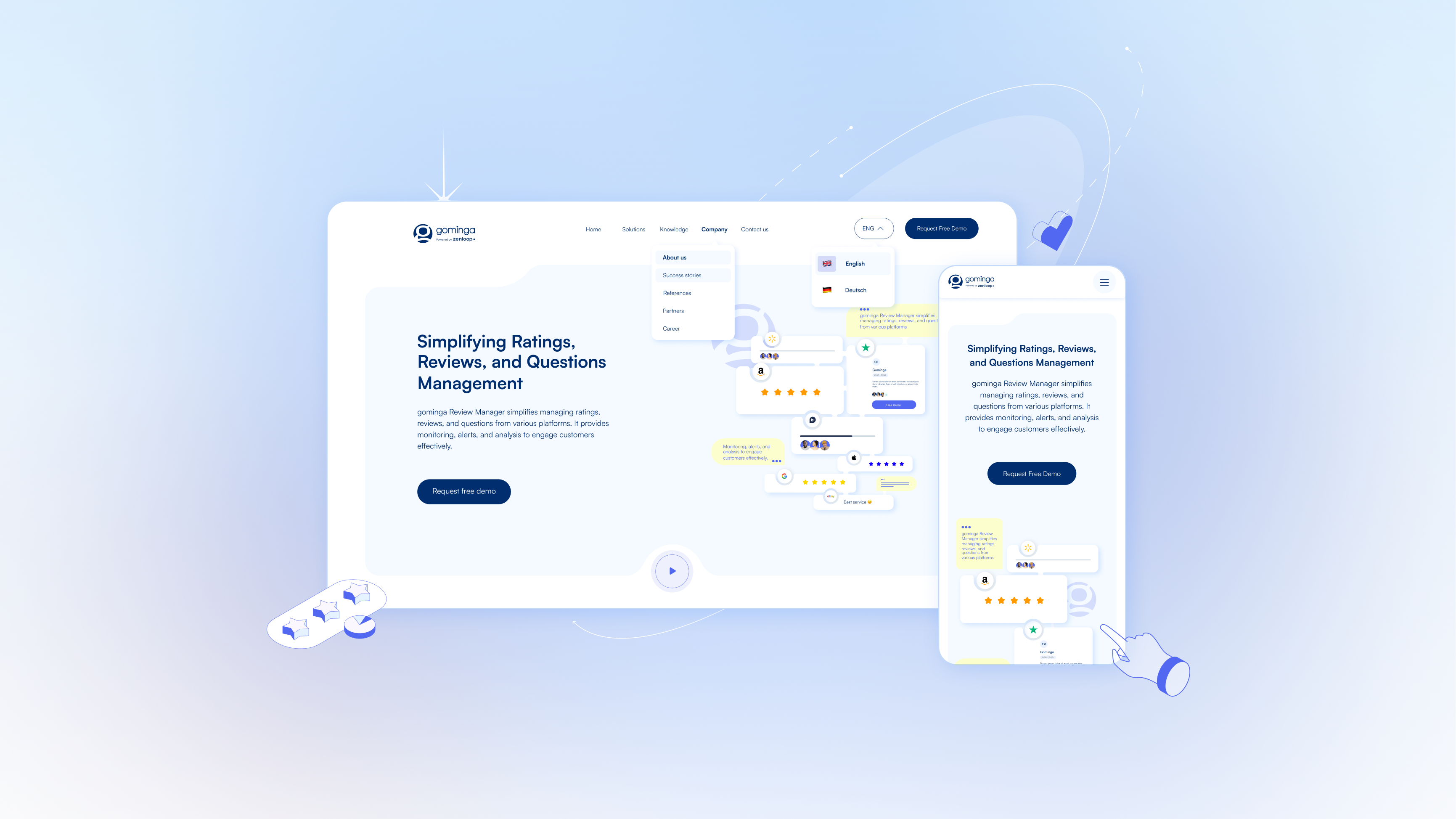 gominga homepage branding design graphic design landing page ui web design