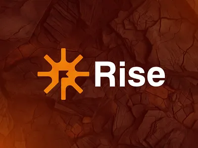 Logo Rise app app logo branding flag flag logo goal goal logo graphic design logo modern logo purpose rise rise logo sun sun logo sun rise warm yellow logo