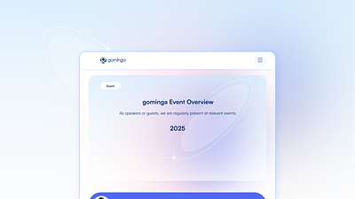 gominga event page app branding design graphic design illustration landing page logo ui vector web design