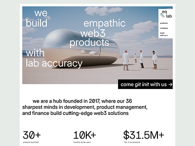 eq lab: website branding crypto development midjourney web3 website website design