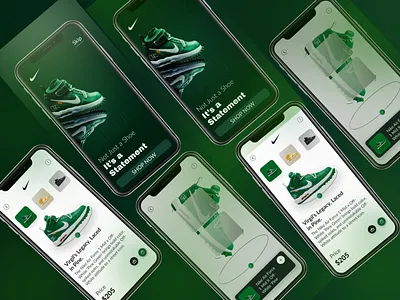 Nike Sneaker E-commerce App UI ecommerce minimal design mobile design modern design nike product design shoes ui