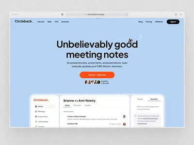 Saas Landing Page Design+Framer Development ai animation design framer landing landing page notes real saas web web design website