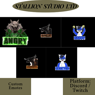 Custom Emotes for Discord / Twitch 3d anime blender cartoon emotes illustration openforcommissions rig stallion studio ltd