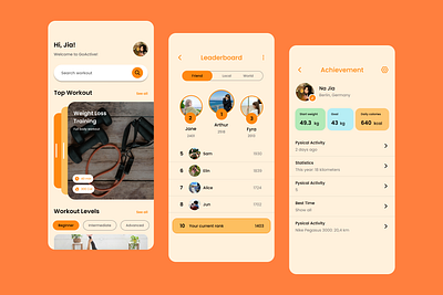 GoActive - Fitness UI App 3d animation graphic design motion graphics ui