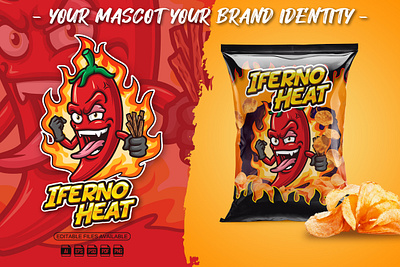 IFERNO HEAT MASCOT CHARACTER brand identity branding cartoon cartoon logo graphic design illustration logo mascot mascot character mascot logo packaging design snack design vetcor