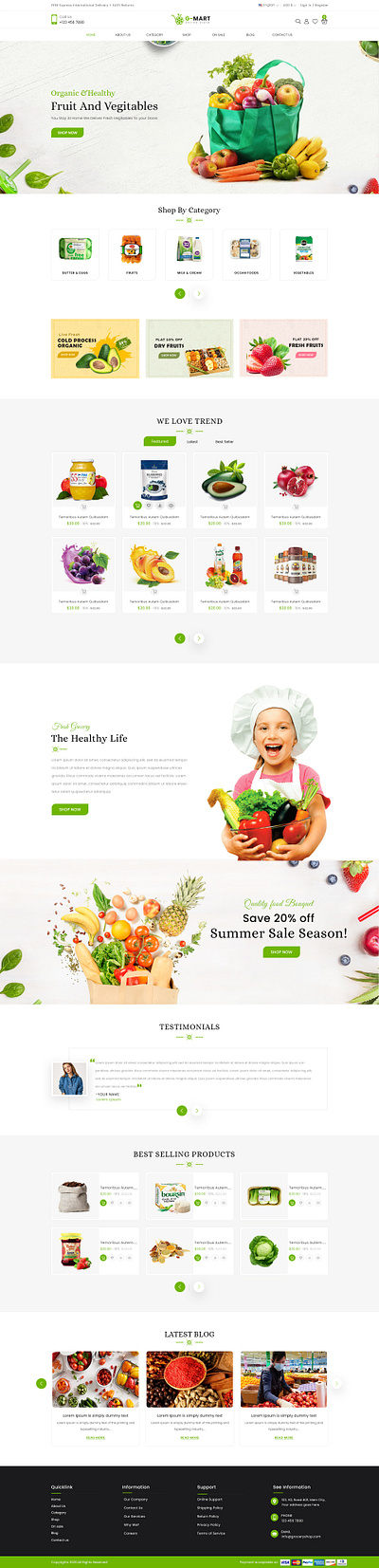 🥬 Fresh & Organic Grocery Store UI Design 🌽 cleandesign dribbbleui ecommercewebsite foodwebsite freshfoodui fruitshopui greendesign grocerywebsite healthylivingui minimalui onlinegrocery organicstoreui shopbycategory supermarketdesign ui uicasestudy uiinspiration uxforretail vegetablestore