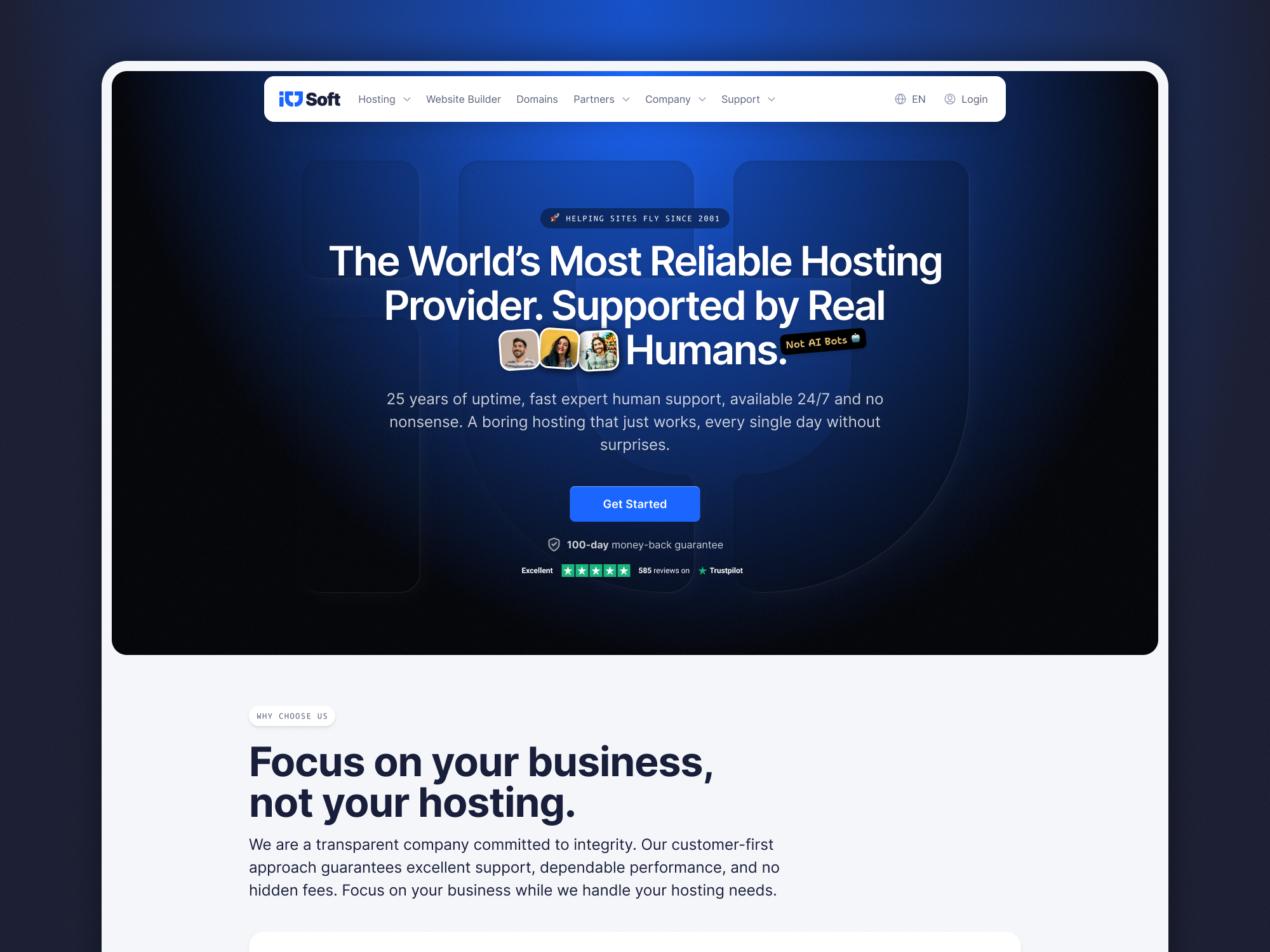 ICD Soft - Homepage redesign for a hosting company. cloud hosting corporate website hero section home page hosting hosting provider hosting site hosting website landing page premium service shared hosting ui design vps hosting web design wordpress hosting