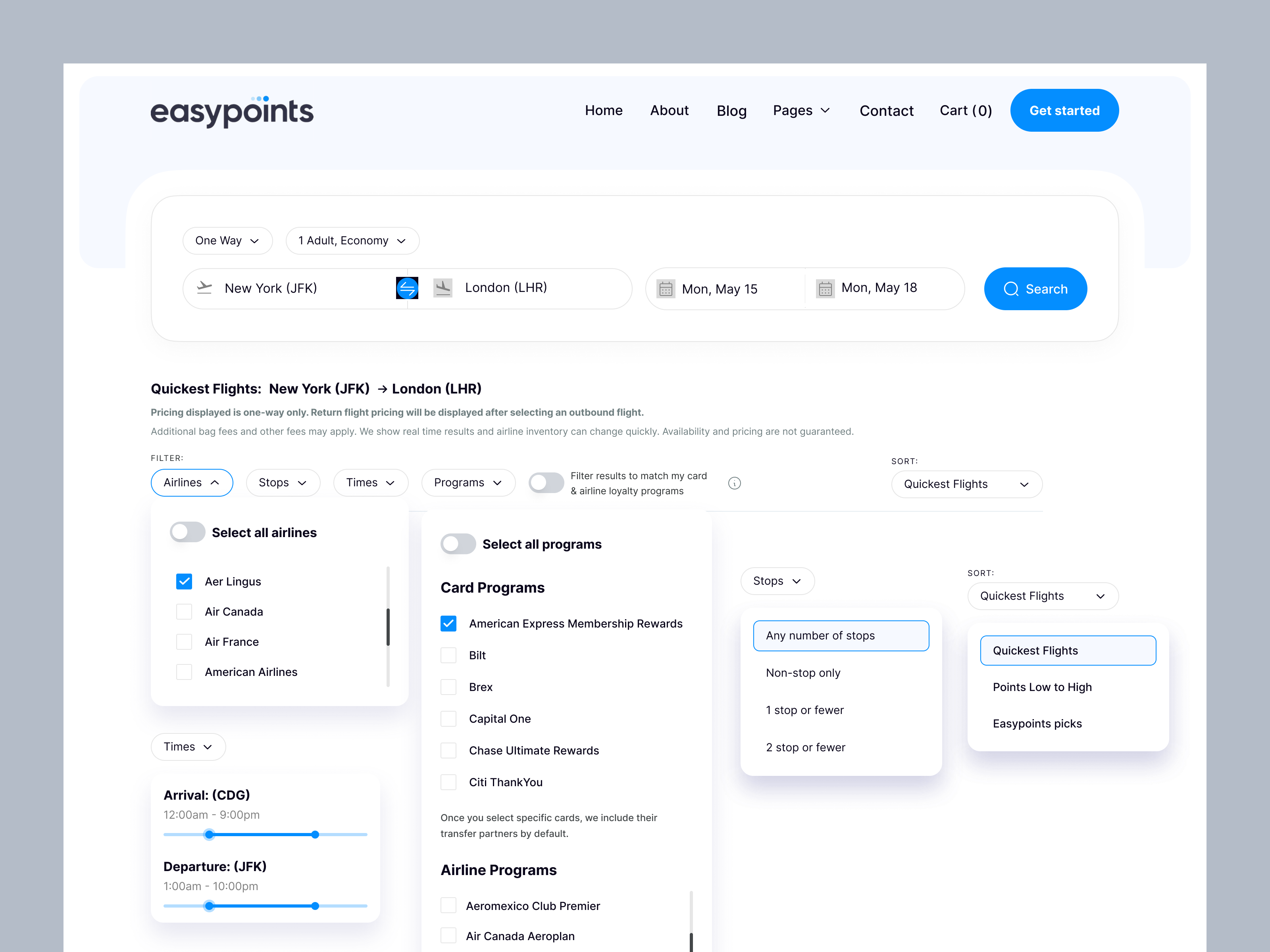 Flight Booking Web App UI – Compare & Book with Travel Points by Nishar ...