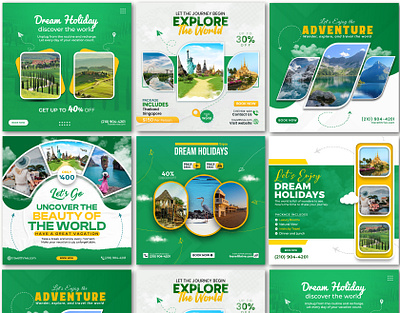 Travel agency social media ads post design campain design post design social media ads design travel ads design