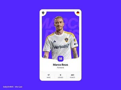 Info Card 045 branding card daily dailyui dailyui045 design illustration info la logo minimal purple reus simple ui ux