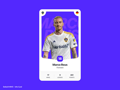 Info Card 045 branding card daily dailyui dailyui045 design illustration info la logo minimal purple reus simple ui ux