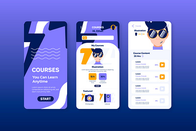Course App Interface Concept designs, themes, templates and ...