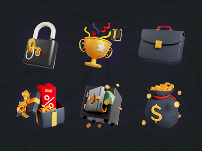 3D Web Icons for Product Feature Highlights vol.2 3d 3d render 3ddesign 3dmodeling 3drender animation blender blender3d cinema4d custom icons icons motion pack set ui visualization web design