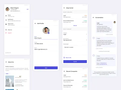 Real Estate App - Help Center mobile property management real estate realtor ui design ux design