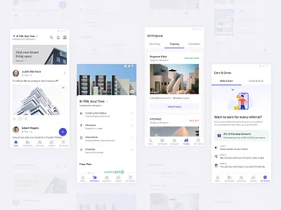 Real Estate App - Navigation mobile property management real estate realtor ui design ux design